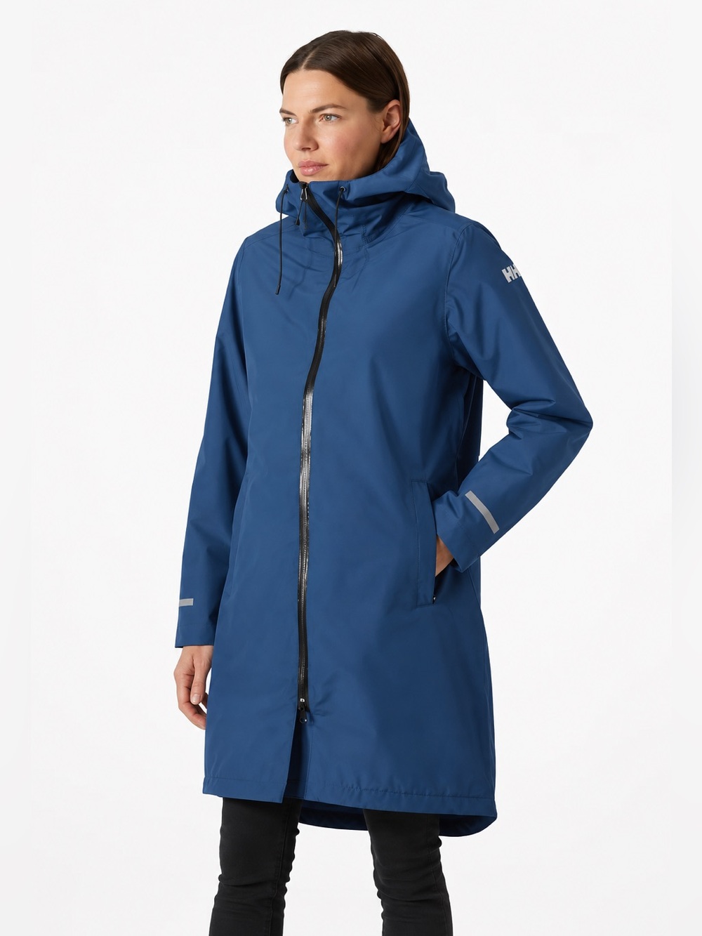 Helly Hansen Women's Aspire Rain Coat Jacket long zip hood women’s size small